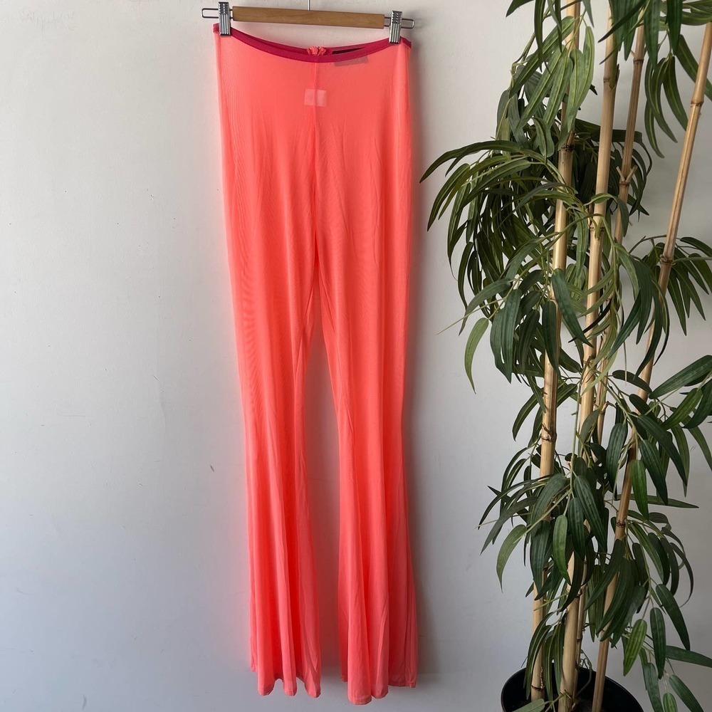 Kloset Envy Pants Womens Small Pink Mesh Coverup Festival Flare Barbie Summer